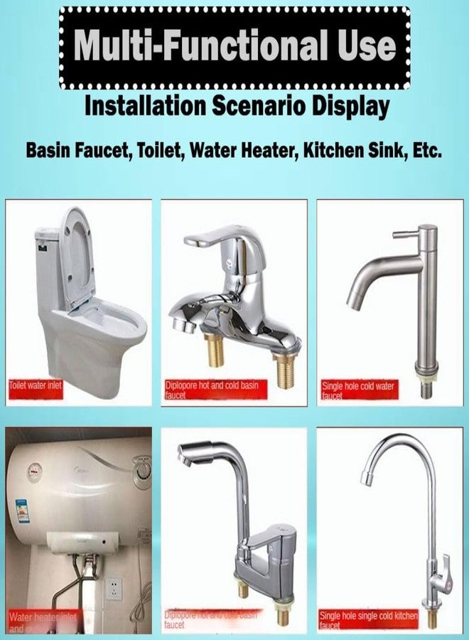 Cossimo أنبوب توصيل كوسيمو 18 بوصة | أنبوب توصيل PVC شديد التحمل | مناسب لسخانات المياه، صنابير سطح الطاولة/حنفيات المياه | (مجموعة من قطعتين)، أبيض (18 بوصة) - Image 5